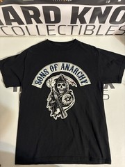 Mens Sz M Sons of Anarchy Reaper Logo Black T Shirt Road Gear Biker