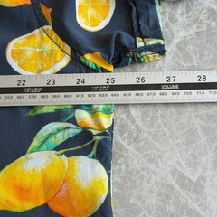 JOE BROWNS Shirt Mens XL (44-47″) Short Sleeve in Blue with Lemon Design