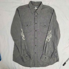 Express Design Studio Embroidered cotton Long Sleeve Mens Shirt