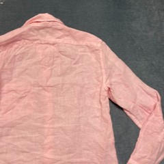 J.Crew Irish Linen Shirt Mens Small Light Pink Chest Pocket Slim Fit Button Down