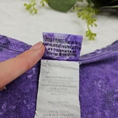 VTG Looney Tunes Tweety Bird Clueless 1997 Size S/M Purple Tie Dye Made in USA