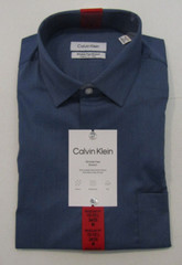 NWT Mens CALVIN KLEIN Dark Blue Pattern Long Sleeve Dress Shirt M 15-15.5 34/35