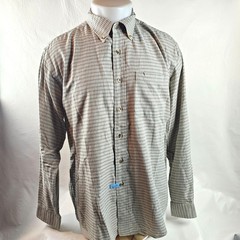 LL Bean Mens Shirt Large Beige Plaid Button Down Wool Blend Outdoor Classic