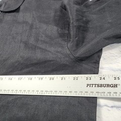 Cubavera MENS SZ L Travel Select Linen Blend Long Sleeve Jet Black Button Shirt