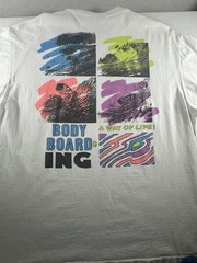 VTG 90s Surf Gear Body Boarding T-Shirt Mens XL X-Large Surf Beach Neon