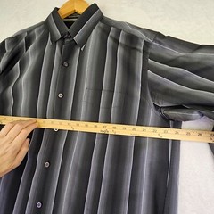 Tommy Bahama Silk Shirt Mens L Embroidered Stripes Hidden Button Down Elevated