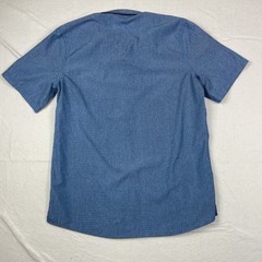 AVALANCHE Men’s Medium Polyester Short Sleeve Button Shirt Blue