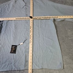 Bugatchi Mens L Button Down Shirt Light Blue Silk Long Sleeve HS2621/B5 Chicory