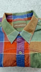 Bit & Bridle Patch Work Multi Color Plaid Button Up Shirt Men’s Large Pearl Snap