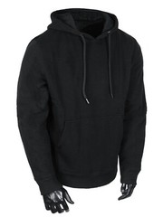 Hoodie Pullover Black Jacket Fleece Pull-Over Kangaroo Pocket SLIM FITTING Hoody