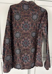 Consequence Men’s Long Sleeve Button Up Paisley Print Slim Fit XL Boho Flip Cuff