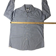 Michael Kors Blue Button Down Regular Fit Airsoft Stretch Size 16 32/33 Non Iron