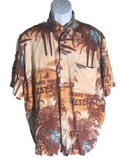 NATURAL ISSUE Men’s Short Sleeve GRAND HOT WEST Hawaiian Shirt Large