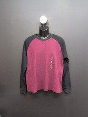 Retrofit Long Sleeve Colorblock Men’s Thermal T Shirt Medium Burgundy Black