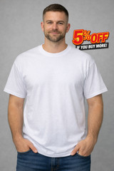Gildan Heavy Cotton Crew Neck T-Shirt Blank Tee Short Sleeve White Size XL