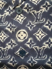 Authentic Louis Vuitton Monogram Short-Sleeved Silk Shirt Size S
