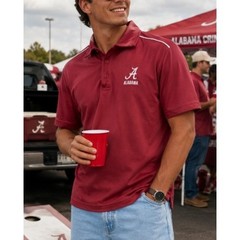 Colosseum Alabama Crimson Tide Mens Medium Crimson Red Performance Polo Shirt