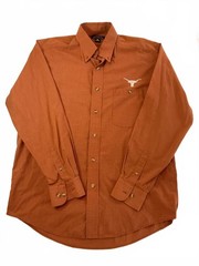 Antigua Texas Longhorns Long Sleeve Button-Up Shirt Check Mens L 262