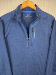VINEYARD VINES Fleece Lined 1/2 Zip Performance Pullover Blue Size Large Mens