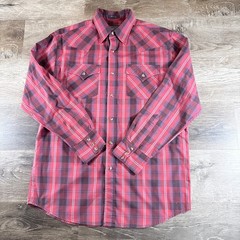 Pendleton Woolen Mills Frontier Men’s Red Plaid Pearl Snap Western Shirt Size M