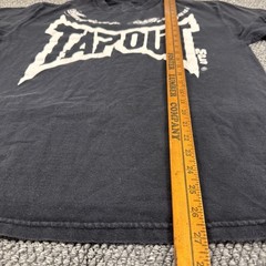 Y2K Tapout T Shirt Sz L Black Double Sided Graphic Print American Arrogant Worn