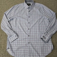 WRK Mens 17 4-Way Stretch Dress Shirt Blue Purple Check Performance Button Up