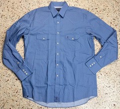 Lucchese Bootmaker Men’s Cobalt & Ruby All Over Print Long Sleeve Shirt Size L