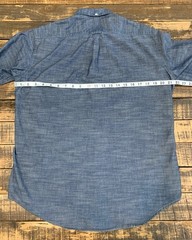 EUC Gustin Chambray Button Down Shirt Mens L USA Made Long Sleeve 100% Cotton