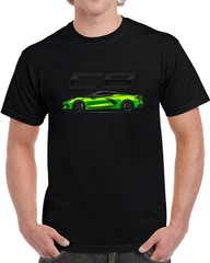 2026 C8 Vette Green Muscle Car Gift left side view T Shirt
