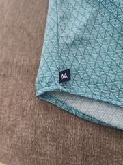NWT Mizzen+Main Mens Teal Diamond Mirage Halyard SS Dress Shirt No Tuck XL