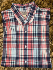 LL Bean Kennebunk LS button down, NWOT, XL traditional fit, pink/blue check