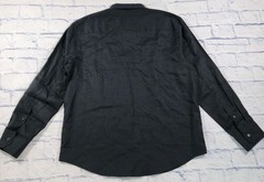 Cubavera MENS SZ L Travel Select Linen Blend Long Sleeve Jet Black Button Shirt
