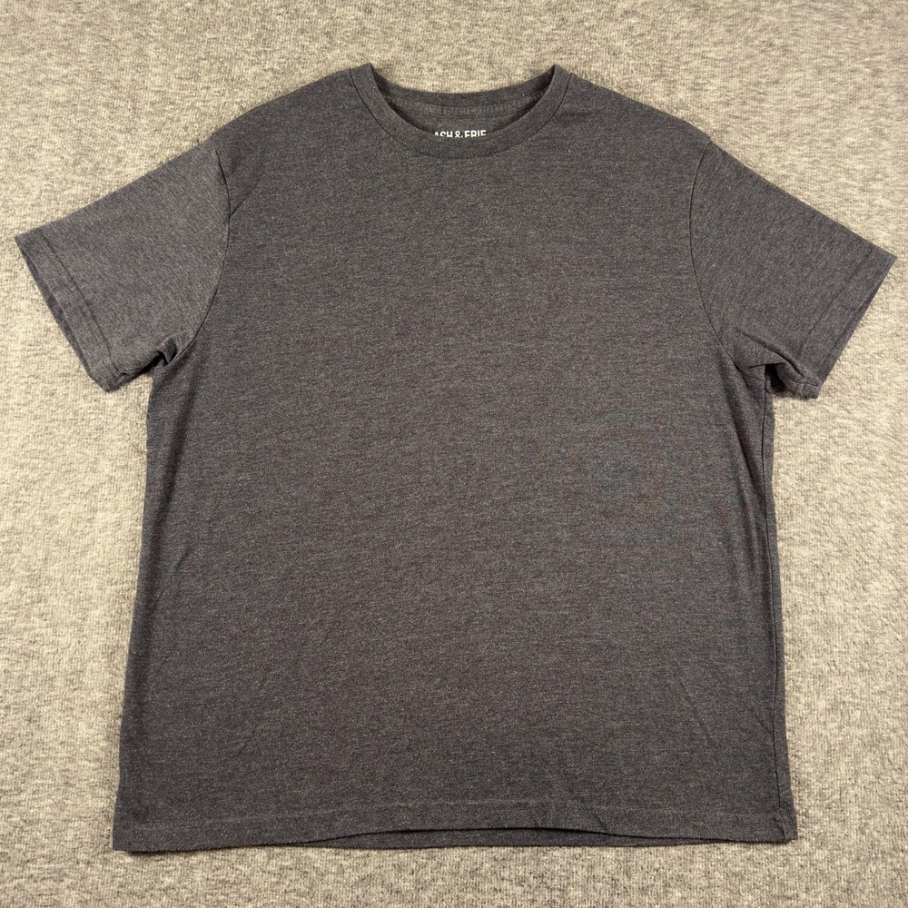 Ash & Erie Shirt Mens Large Gray Cotton Blend Crewneck Tee T-Shirt Soft Casual