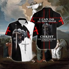 I Can Do All Things Through Christ Jesus Hawaiian Shirt, Knight Templar Shirts