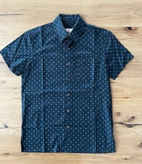 Knickerbocker NYC MFG Men’s Teal SS Button Down Diamond Print Size Small