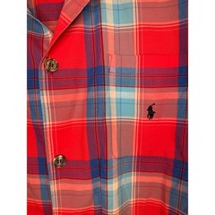 Polo Ralph Lauren Mens Red Blue Plaid Short Sleeve Sleeve Shirt Medium P530RL