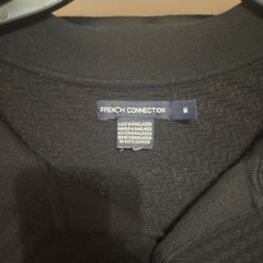 French Connection Men’s Black Solid Short Sleeve Collared Polo Shirt Size M