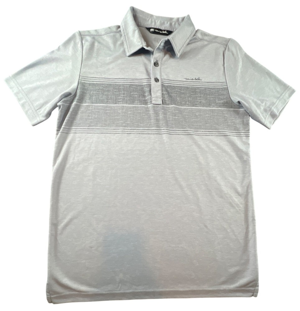 Travis Mathew Small Gray Hiking Polo Soft Breathable Fabric Casual Golf Shirt