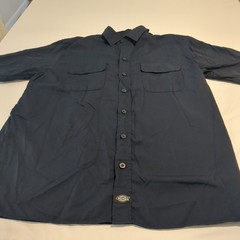 Dickies Men’s Performance Long Sleeve Button Up Work Shirt Navy Blue Size L