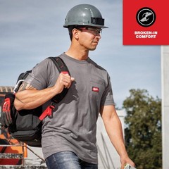Milwaukee Men’s Medium Gray GRIDIRON Cotton/Polyester Short-Sleeve Pocket TShirt