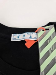 Off Wht Thin Scribble Diagonal Logo Black T-Shirt Cotton Regular Fit Size T33
