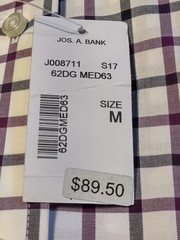 NWT JoS. A. Bank – Mens LS Traveler Dress Shirt – Multicolored – Medium 17 34/35