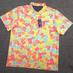 William Murray Golf Polo Shirt Mens XXL Candid Cameras Geo AOP Performance NEW