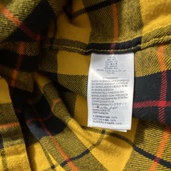 Amazon Essentials Men’s XL Regular Yellow/Black/Red Plaid Long Sleeve Button-Up