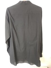 D’ amante Banded Collar Hidden Button Down Shirt Black