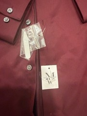 Calvin Klein Maroon Button-Up Shirt Slim Fit Size L, 16 34/35 New With Tags