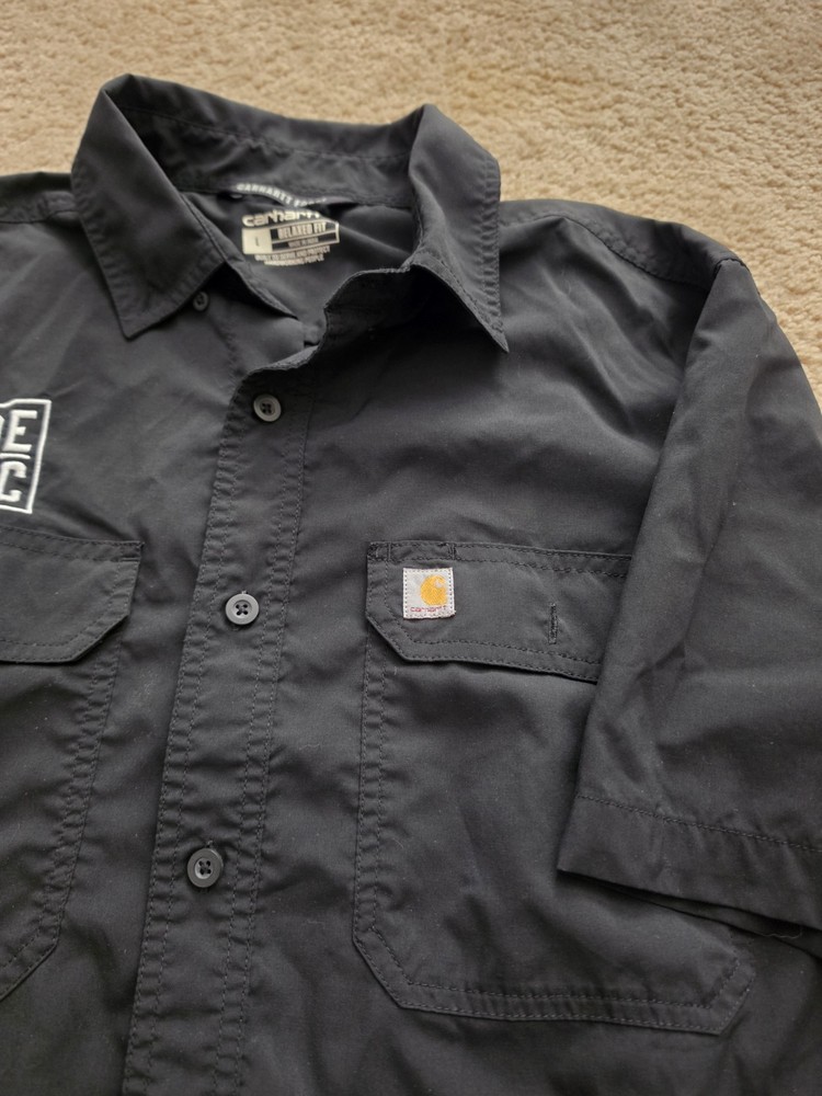 Carhartt force button down shirt Large Breathable Work wear Men Spring S/S
