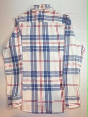 American Rag Mens M Blue Red White Plaid Check Long Sleeve Button Down Shirt