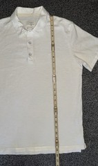 RAG & BONE Standard Issue Polo Embroid Logo Signature Buttons sz M White Cotton
