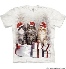 The Mountain Three Kittens With Presents on Creme T-Shirt Size XL Adult NEW